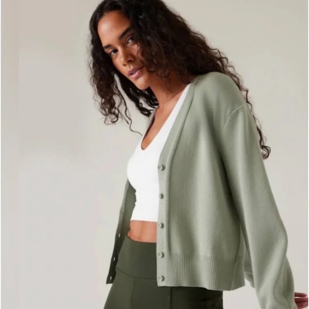 Athleta Fern Green Cardigan Sweater